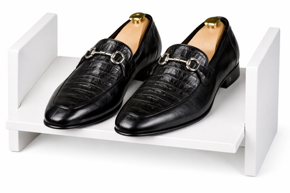  Men's Crocodile Calfskin Bit Almond Toe Loafers