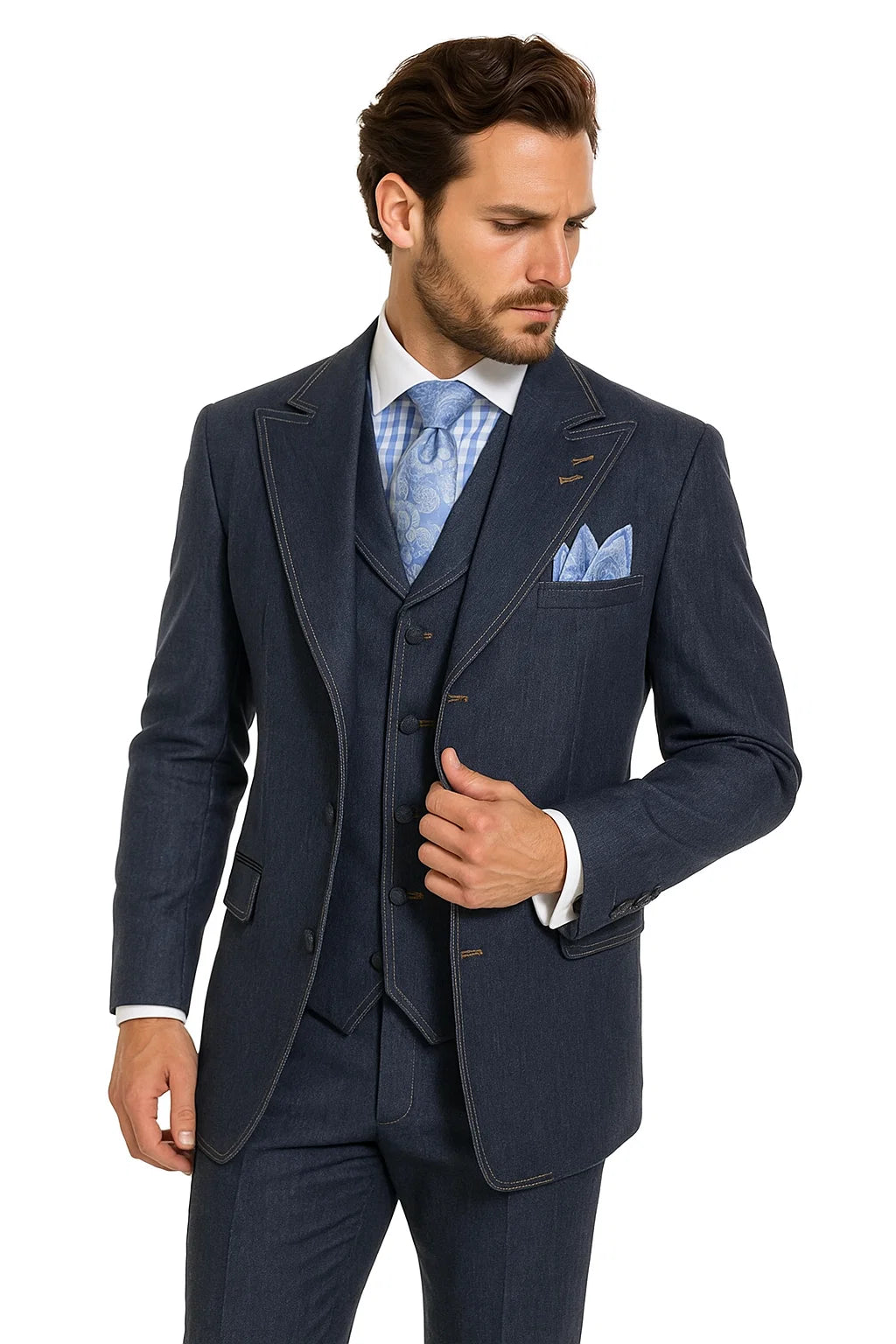 Men's Denim Formal Suit