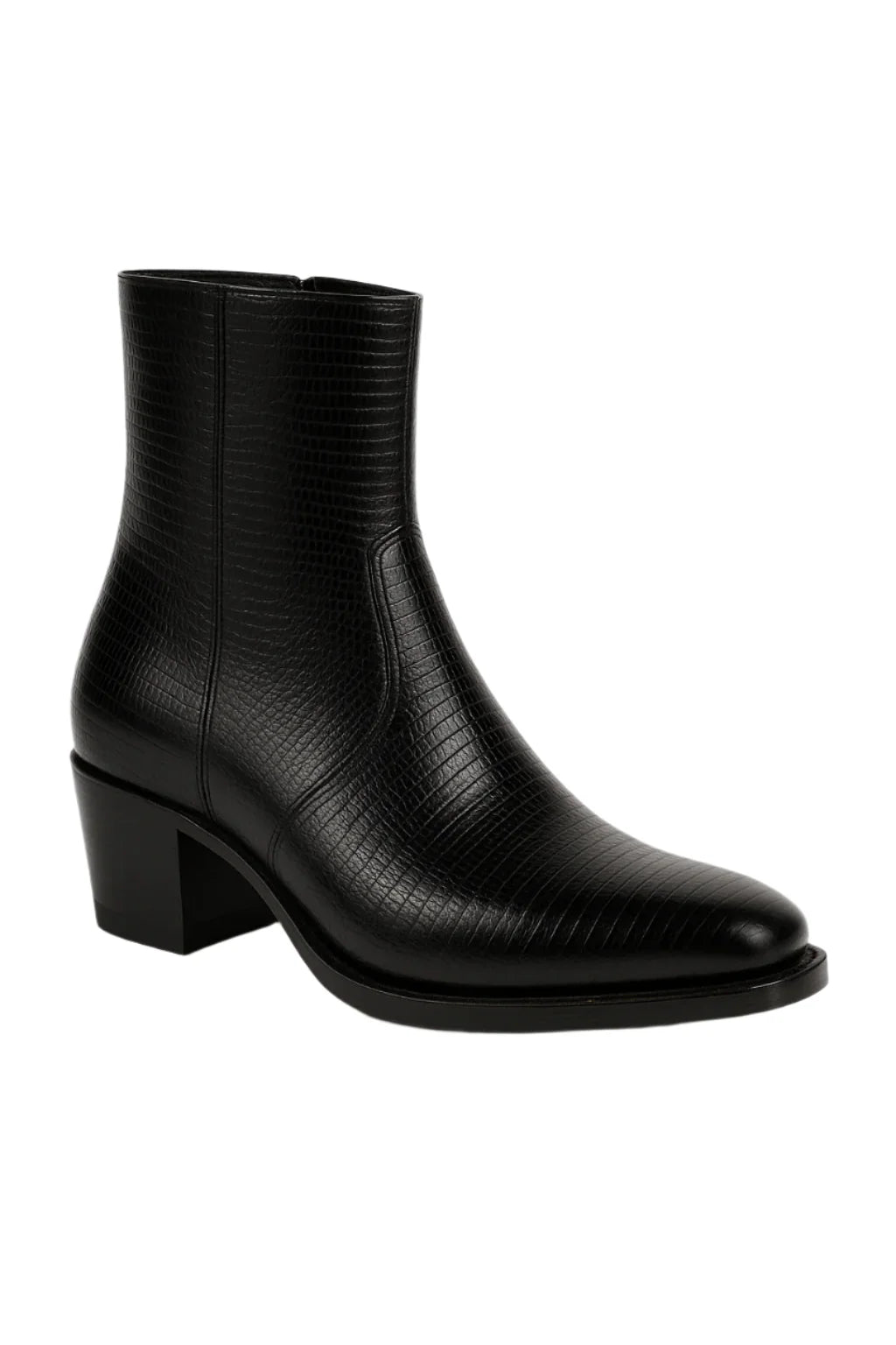 Men’s Dress Ankle Boots – Los Altos Boots – Black Exotic Skin