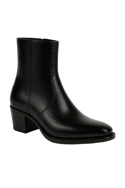 Men’s Dress Ankle Boots – Los Altos Boots – Black Exotic Skin