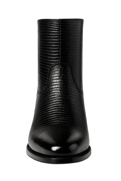 Men’s Dress Ankle Boots – Los Altos Boots – Black Exotic Skin