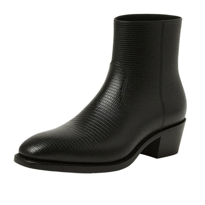 Men’s Dress Ankle Boots – Los Altos Boots – Black Exotic Skin