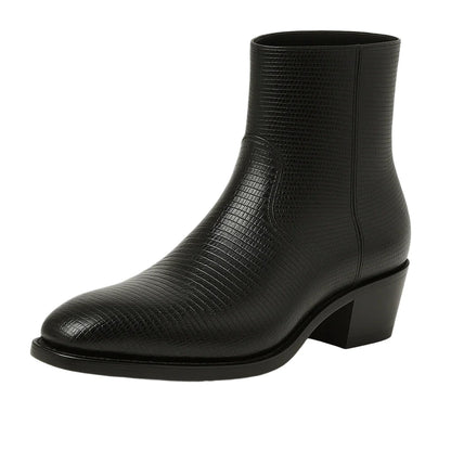 Men’s Dress Ankle Boots – Los Altos Boots – Black Exotic Skin