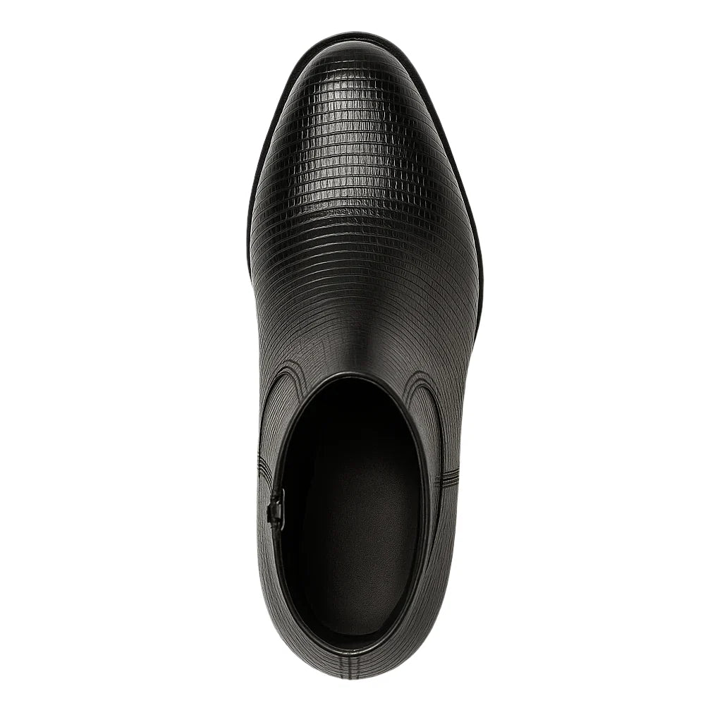 Men’s Dress Ankle Boots – Los Altos Boots – Black Exotic Skin