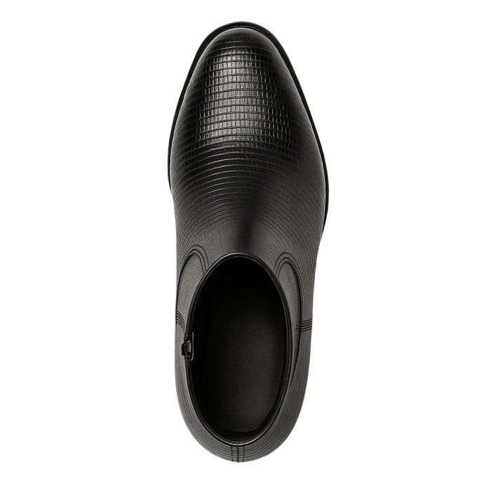 Men’s Dress Ankle Boots – Los Altos Boots – Black Exotic Skin
