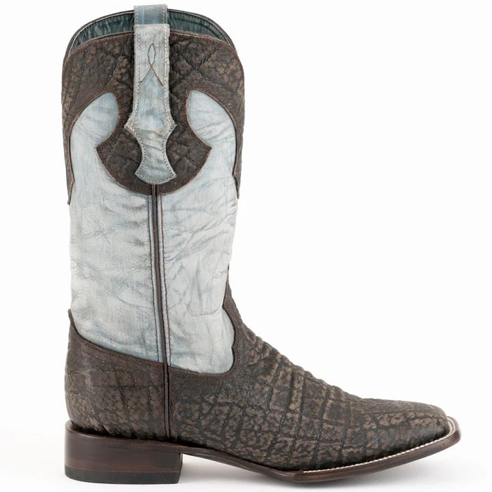 Ferinni Boot - Mens Dress Cowboy Boot  - Ferrini Stampede Men's Print Crocodile Boots Handcrafted Black   in Black Color