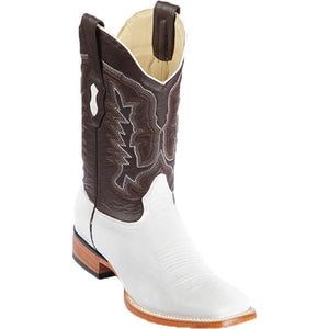 Men’s Genuine Ostrich Belly Leather Western Boots – White