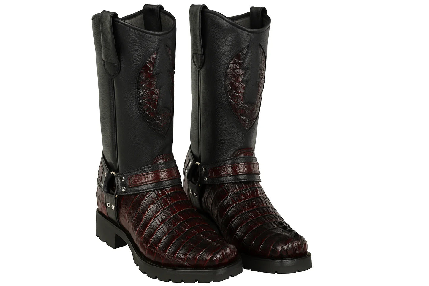 Men’s Los Altos Caiman Tail Skin Biker Boots 