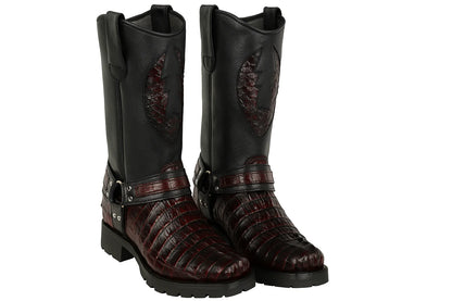 Men’s Los Altos Caiman Tail Skin Biker Boots 