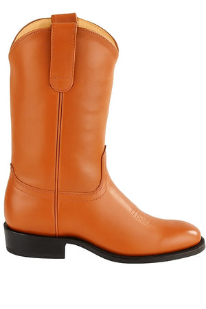 Men’s Pull-On Roper Boots with Leather Sole – Honey Deerskin Boots