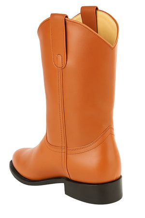 Men’s Pull-On Roper Boots with Leather Sole – Honey Deerskin Boots