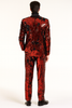 Men’s Red Sequin Tuxedo Suit with Black Lapel – Luxury Slim Fit Blazer and Pants Set Matching 5   - from alligatorwarehouse.com