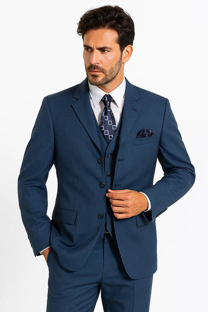 Men’s Saphire Steel Blue 3-Button 