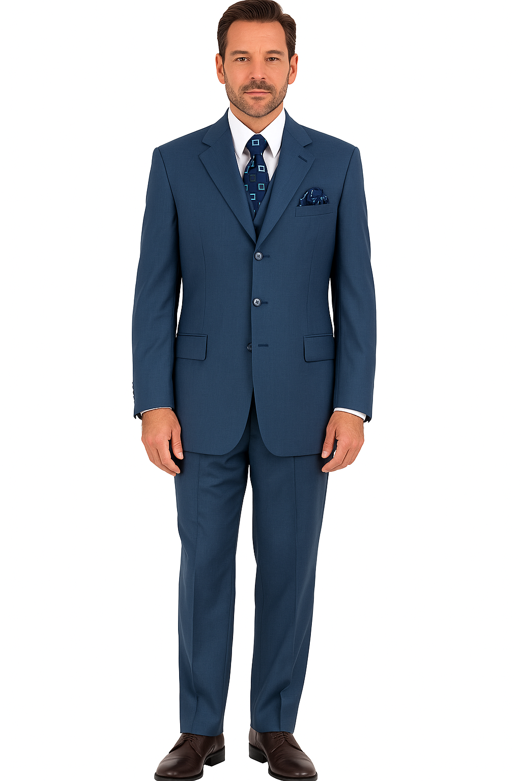 Men’s Saphire Steel Blue 3-Button 