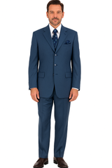Men’s Saphire Steel Blue 3-Button 