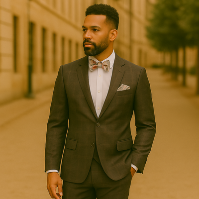 Men’s Slim Fit Charcoal Plaid Suit by Rossiman Rossi – 1-Button Jacket & Tapered Pants 4   - from alligatorwarehouse.com