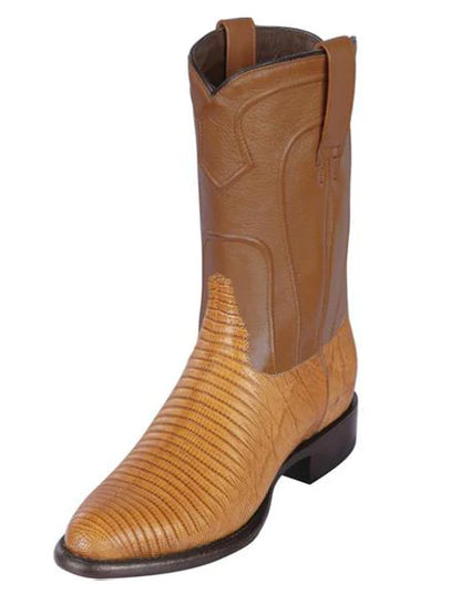 Men’s Teju Lizard Leather Roper Boots – Honey