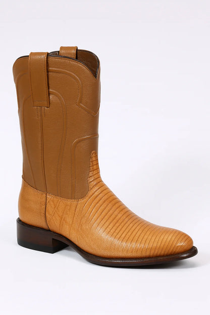 Men’s Teju Lizard Leather Roper Boots – Honey