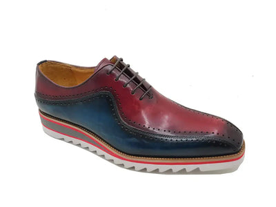 Men’s Two-Tone Bicycle Toe Brogue Oxford Shoes with Lightweight Comfort Sole