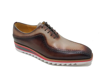 Men’s Two-Tone Bicycle Toe Brogue Oxford Shoes with Lightweight Comfort Sole