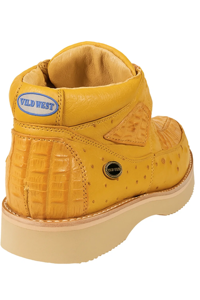 Men's Wild West Boots Caiman and Ostrich Skin Shoe 2ZA050202 3 2ZA050202-060  - from alligatorwarehouse.com