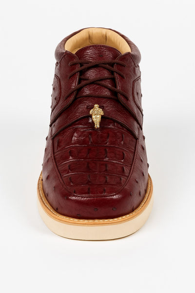 Men's Wild West Boots Caiman and Ostrich Skin Shoe 2ZA050206 9 2ZA050206-060  - from alligatorwarehouse.com