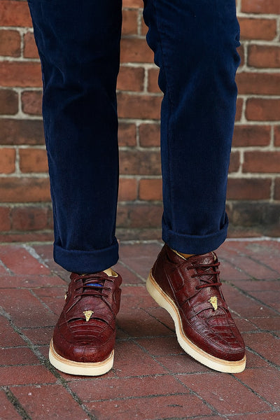 Men's Wild West Boots Caiman and Ostrich Skin Shoe 2ZA050206 8 2ZA050206-060  - from alligatorwarehouse.com