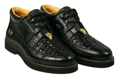 Men’s Wild West Caiman & Ostrich Skin Boots – Handmade Exotic Leather Western Cowboy Boots 10   - from alligatorwarehouse.com