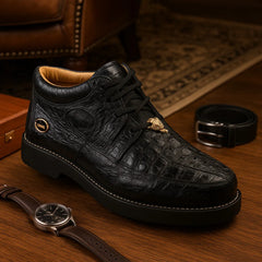 Men's Wild West Boots Caiman and Ostrich Skin Shoe