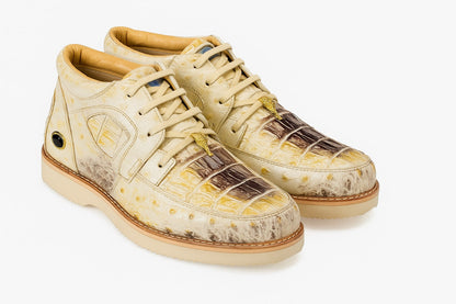 Men's Wild West Boots Caiman and Ostrich Skin Shoe 2ZA050249