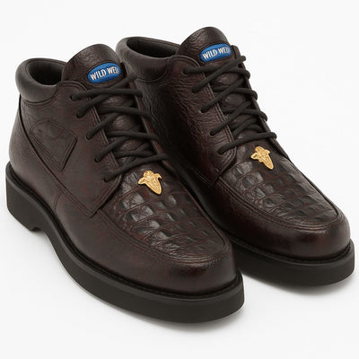 Men's Wild West Boots Caiman and Smooth Ostrich Skin Shoe 2ZA052818 1 2ZA052818-060  - from alligatorwarehouse.com