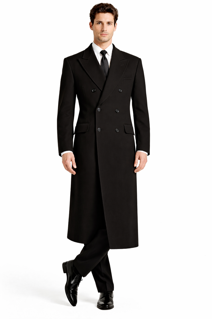 Authentic Fully Lined Double Breasted men's Wool Blend Dress Coat