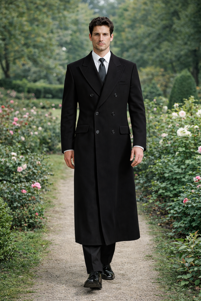 Authentic Fully Lined Double Breasted men's Wool Blend Dress Coat