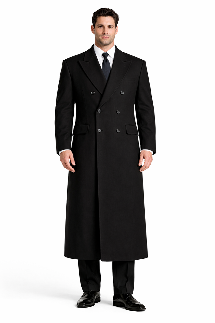 Authentic Fully Lined Double Breasted men's Wool Blend Dress Coat