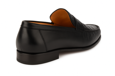 Mens Mezlan Sica Crocodile & Calfskin Loafer Dress Shoe in Black 3   - from alligatorwarehouse.com