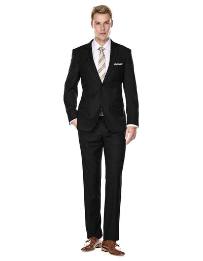 Mens 2 Button Modern Fit Funeral Suit Black 1 YG-5293  - from alligatorwarehouse.com