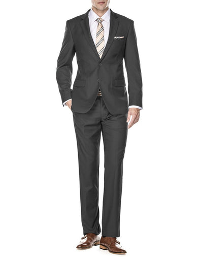 Mens 2 Button Modern Fit Suit Charcoal Grey 1 4K-3291  - from alligatorwarehouse.com
