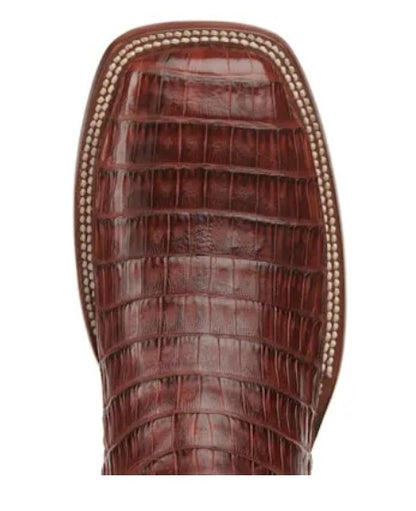 Dan Post Men's Kingsly Genuine Caiman Belly Square Toe Boots - Bay Apache