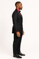 Mens Black Paisley Tuxedo Jacket with – Elegant Formalwear Smoking Jacket