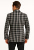 Mens Black and White Plaid Blazer – Modern Fit Checkered Windowpane Pattern Business Sport Coat 3   - from alligatorwarehouse.com