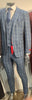 Mens Blue Windowpane Checkered Slim Fit Suit ƒ?? 3 Piece Stretch Business Suit 4   - from alligatorwarehouse.com