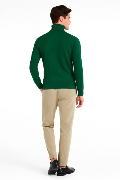 Mens Classic Emerald Green Turtleneck Sweater – Slim Fit Knit Pullover 3   - from alligatorwarehouse.com