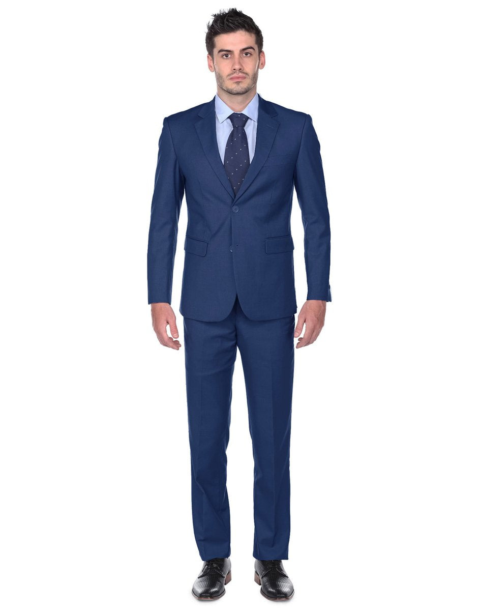 Pleated Suit - Mens Suits With Pleated Pant -  Regular Fit Indigo Blue Suit 1 TS-7935  - from alligatorwarehouse.com
