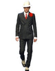 Mens Double Breasted Gangster Six Button Suit in Black