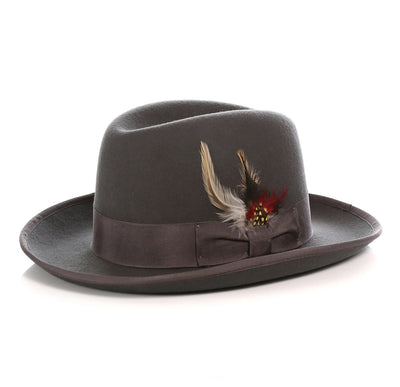 Mens Gangster Godfather Hat in Charcoal 1 ZU-2632  - from alligatorwarehouse.com