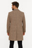 Mens Gray and Light Brown Glen Plaid Wool Overcoat – Double-Breasted Vintage Check Coat 2   - from alligatorwarehouse.com
