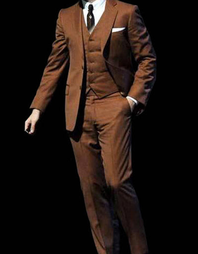 Mens Ryan Gosling La La Land Cognac Vested Suit 1 8T-2407  - from alligatorwarehouse.com