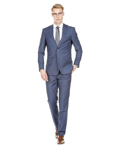 Mens Modern Fit Textured Suit Indigo Blue 1 9Q-4372  - from alligatorwarehouse.com
