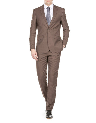 Mens Modern Fit Textured Suit Light Brown 1 X8-2459  - from alligatorwarehouse.com