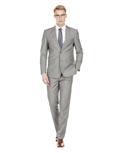 Mens Modern Fit Textured Suit Light Grey 1 HD-5204  - from alligatorwarehouse.com